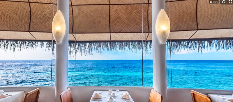 海景餐厅--Semi Offshore sea restaurant with sea view dining美食的图片集( 国际美食 ),印度洋三大明珠马尔代夫,梦境岛 Dreamland Island